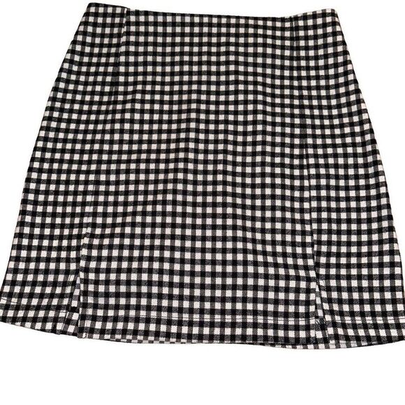 Black & White Gingham Check Mini Pencil Skirt Ladies Size 3 by Love on a Hangar - Picture 1 of 9